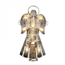 10-Light 9.75 in. Capiz Angel Tree Topper with Vines and Pearls