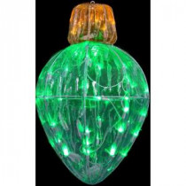 21 in. 35-Light Starry Night LED Crystal Green Splendor Ornament Light