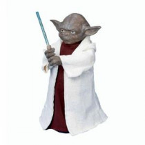 12 in. Battery-Operated Star Wars Yoda with LED Light Saber Tree Topper