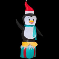 7 ft. H Inflatable Penguin with Gift Box