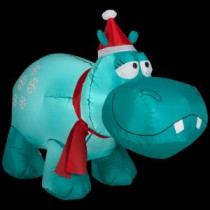 48.03 in. D x 21.65 in. W x 35.83 in. H Inflatable Outdoor Snowflakes Hippo