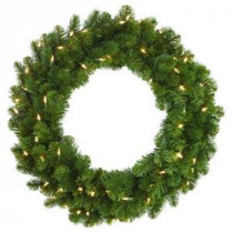 30 in. LED Pre-Lit Downswept Douglas Fir Artificial Christmas Wreath