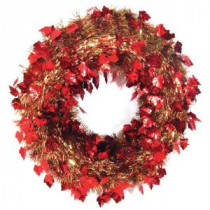 20 in. Autumn Ochre Die-Cut Tinsel Artificial Wreath