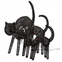 Pre-Lit Black Cats (Set of 3)