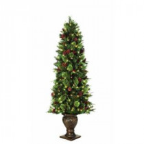 6.5 ft. Potted Artificial Christmas Tree with 200 Clear Lights