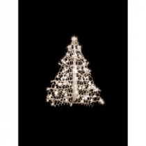 2 ft. Indoor/Outdoor Pre-Lit Incandescent Artificial Christmas Tree with White Frame and 100 Clear Lights