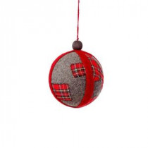 Classic Christmas 6 in. Patchwork Ball Ornament (6-Pack)