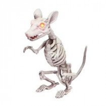 11 in. Halloween Standing Skeleton Rat with LED Illuminated Eyes