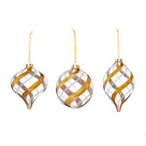 Modern Opulence Collection 5.5 in. Glass Swirl Ornament (3 Styles) (3-Pack)