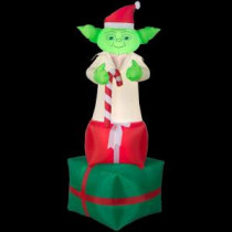 6 ft. H Inflatable Yoda on Presents