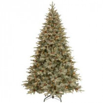 12 ft. Feel-Real Alaskan Spruce Artificial Christmas Tree with Pinecones and 1200 Clear Lights