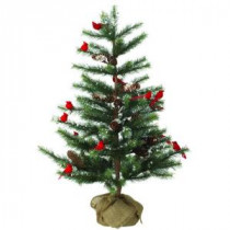 3 ft. Indoor Cardinal Pine Artificial Christmas Tree