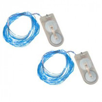 40-Light Mini Battery Operated Waterproof String Lights in Blue (2-Count)