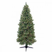 7 ft. Pre Lit Slender Spruce Artificial Christmas Tree with Clear Lights