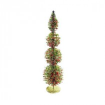 18 in. Rattan and Berries Christmas Tree with 4 Circular Shaped Tiers