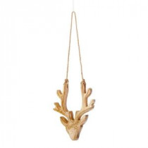 Lodge Collection 8 in. Wood Carved Deer Head Ornament