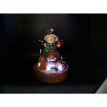 10 in. Polyresin &#39,Hope&#39, Snowman Decor with 5 LED Lights