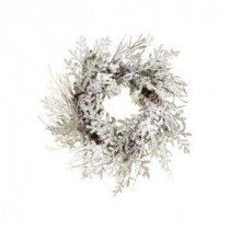 Evergreen Collection 24 in. Snow Covered Pine Needles Artificial Christmas Wreath (Pack of 2)
