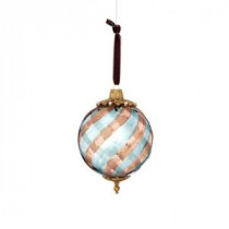 Textures and Patterns Collection 5.75 in. Glass Plaid Pattern Jewels Ornament (4-Pack)