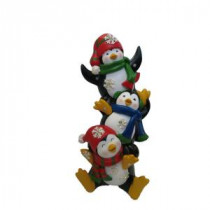 12 in. 3 Penguin Statuary with Color Changing LED Lights