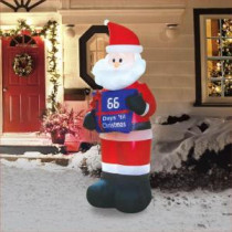 7 ft. Inflatable Electronic Countdown Sign with Santa