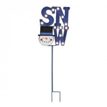 12 in. Snow Indoor/Outdoor Merry Marquee Tower with Stake
