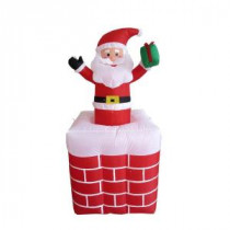 59 in. Inflatable Lighted Moving Santa in Chimney