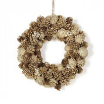 Southern Manor Collection 15 in. Pinecone Jewel Glittered Artificial Christmas Wreath