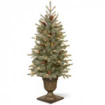 4 ft. Frosted Arctic Spruce Entrance Artificial Christmas Tree with Clear Lights