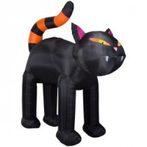 9 ft. H Inflatable Black Cat with Orange Stripe Tail