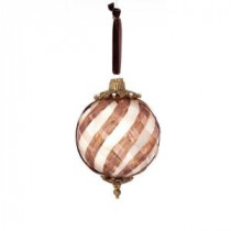 Textures and Patterns Collection 5.75 in. Glass Plaid Pattern Ornament (4-Pack)