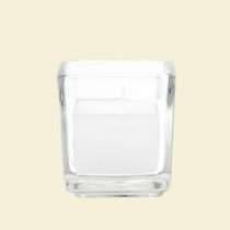 2 in. White Square Glass Votive Candles (12-Box)