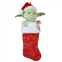 22 in. Yoda with Candy Cane Plush Head Stocking