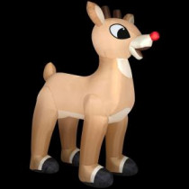 53.15 in. D x 99.21 in. W x 120.08 in. H Inflatable Standing Rudolph