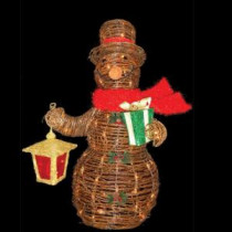 3 ft. Lighted Decorated Rattan Snowman