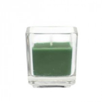 2 in. Hunter Green Square Glass Votive Candles (12-Box)