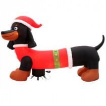 10 ft. W Inflatable Dachshund Dog in Santa Suit
