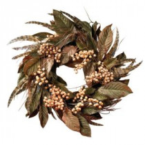 24 In. Berry and Feather Wreath