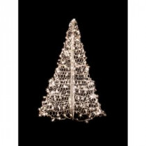 5 ft. Indoor/Outdoor Pre-Lit Incandescent Artificial Christmas Tree with White Frame and 350 Clear Lights