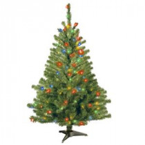 4 ft. Kincaid Spruce Artificial Christmas Tree with Multicolor Lights