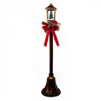 56 in. Christmas Lamppost with Snow Blowing Lantern