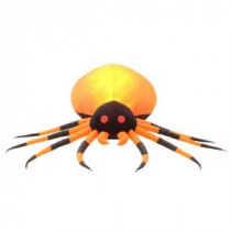 8 ft. W Projection Inflatable Fire and Ice Mixed Media Orange Spider