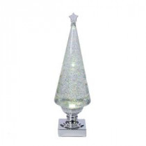 14 in. Battery-Operated Clear and Silver Lava Light Tree
