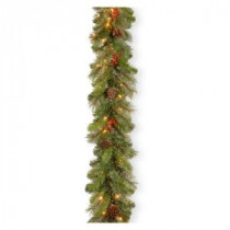 Cashmere Berry 9 ft. Garland with Clear Lights