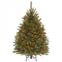 4.5 ft. Dunhill Fir Artificial Christmas Tree with Multicolor Lights