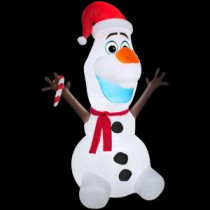 6 ft. H Inflatable Olaf with Scarf and Candy Cane