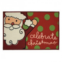 Santa Celebrates 17 in. x 29 in. Printed Holiday Mat