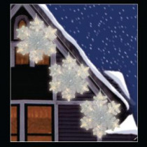 Battery Operated 36-Light Warm White LED Twinkling Snowflakes (3-Pack)