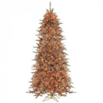 7.5 ft. Pre-Lit Layered Copper and Silver Frasier Fir Artificial Christmas Tree with Clear Lights