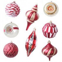 Cranberry Frost Assorted Shatter-Resistant Ornament (8-Pack)
